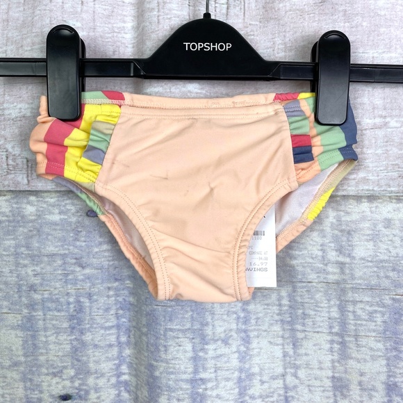 Jessica Simpson Striped Ruffle Two-Piece Swimsuit - Picture 9 of 16